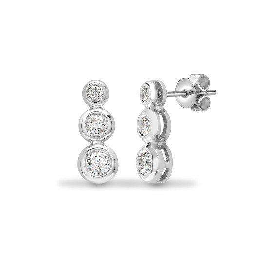 Lynnzi Natural Bezel Set Journey Diamond Earrings