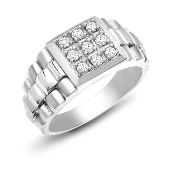 Abbe Lab Grown Diamond 4 Prong Men's Wedding Ring