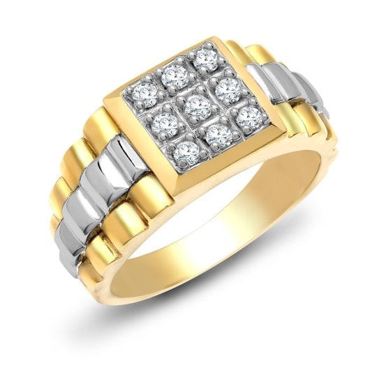Abbe Lab Grown Diamond Yellow Gold 4 Prong Men's Wedding Ring