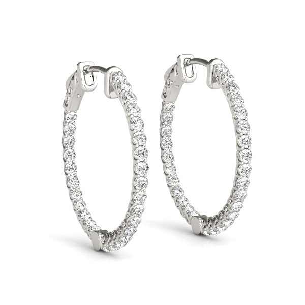 Kassie 2.34 - 10.00 Carat Natural 4 Claw Set Hoop Diamond Earrings