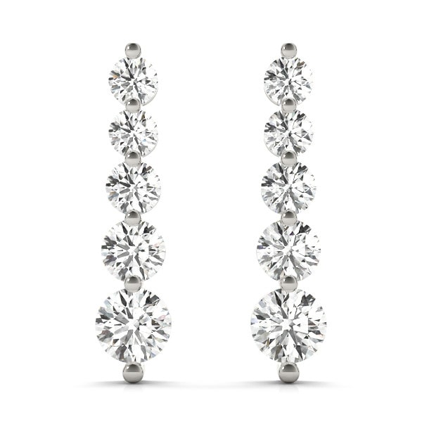 Lyneya 0.12 - 2.00 Carat Lab Grown Prong Set Journey Diamond Earrings