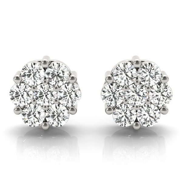 Fairamay 0.25 - 0.50 Carat Natural Claw Set Cluster Diamond Earrings