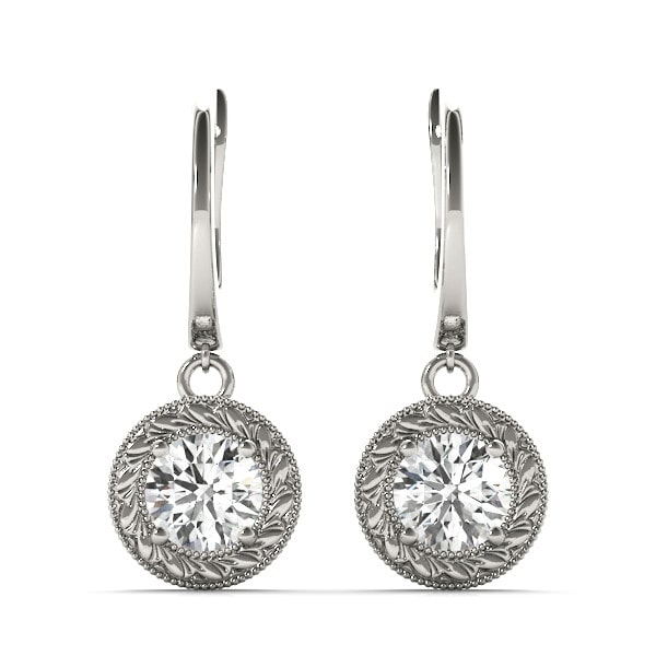 Kimbro Natural 4 Prong Set Drop Diamond Earrings
