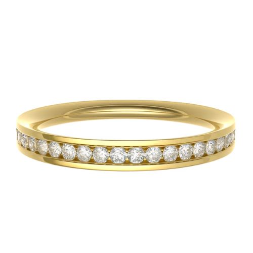 Eisha Lab Grown Yellow Gold Channel Set  Diamond Ring