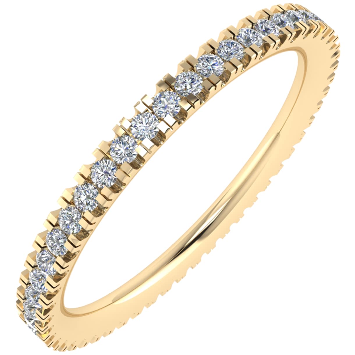 Evvie Lab Grown Yellow Gold Prong  Diamond Ring