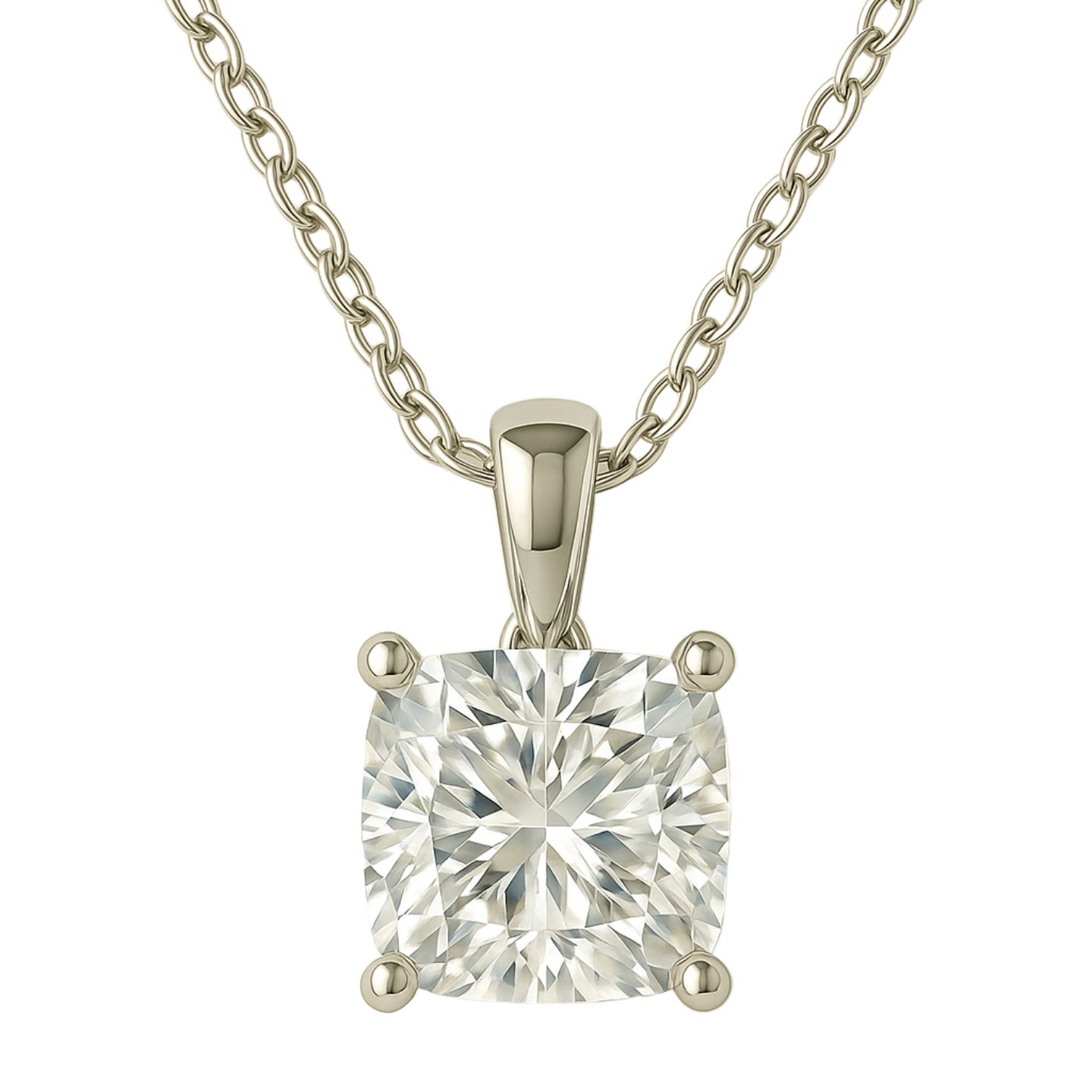 Quella Lab Grown Diamond 4 Prong Solitaire Pendant Necklace