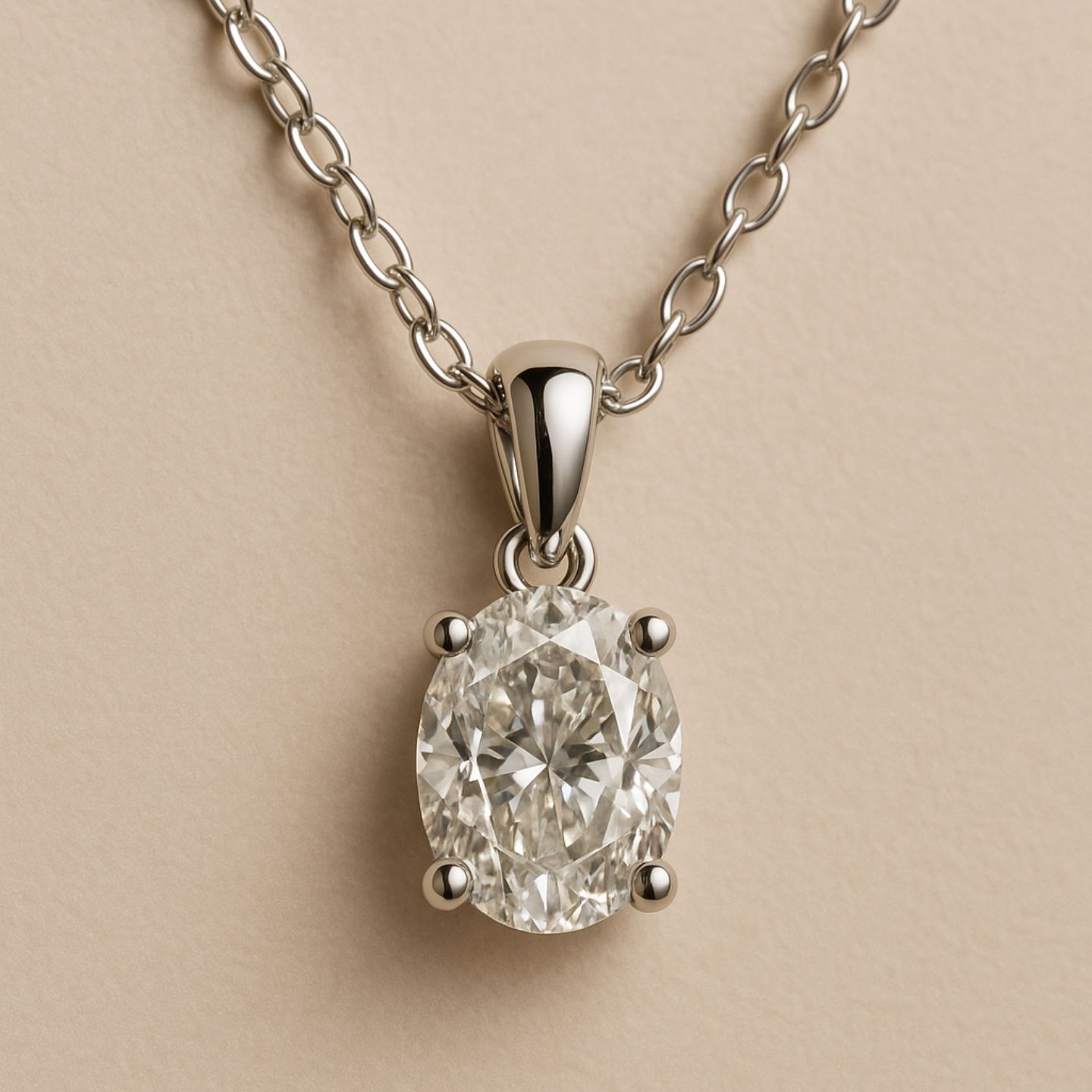 Quenie Lab Grown Diamond 4 Prong  Necklace