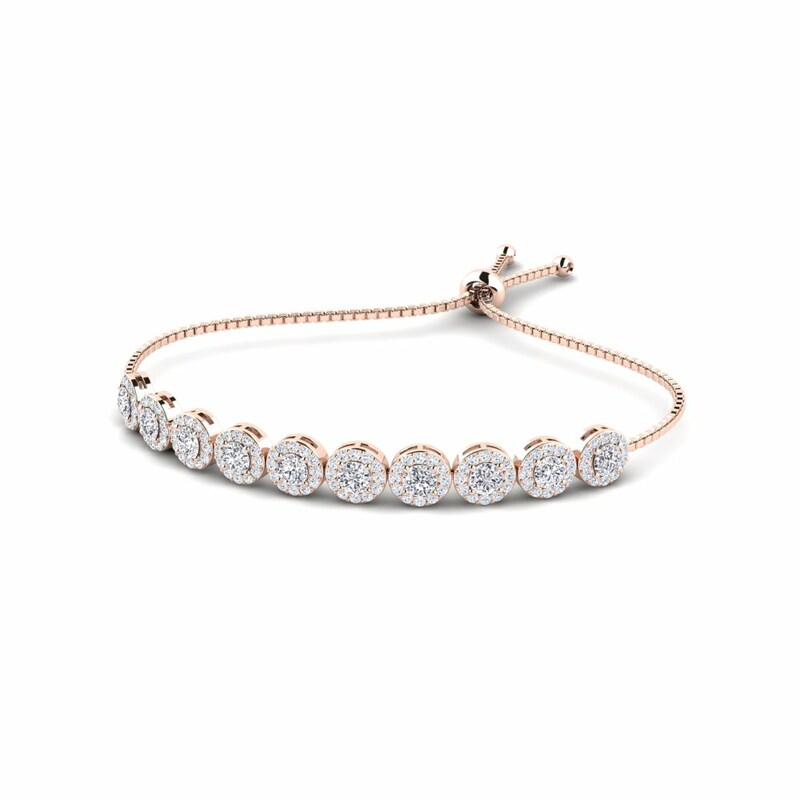 Paulie Lab Grown Diamond Rose Gold 4 Prong Friendship Bracelet