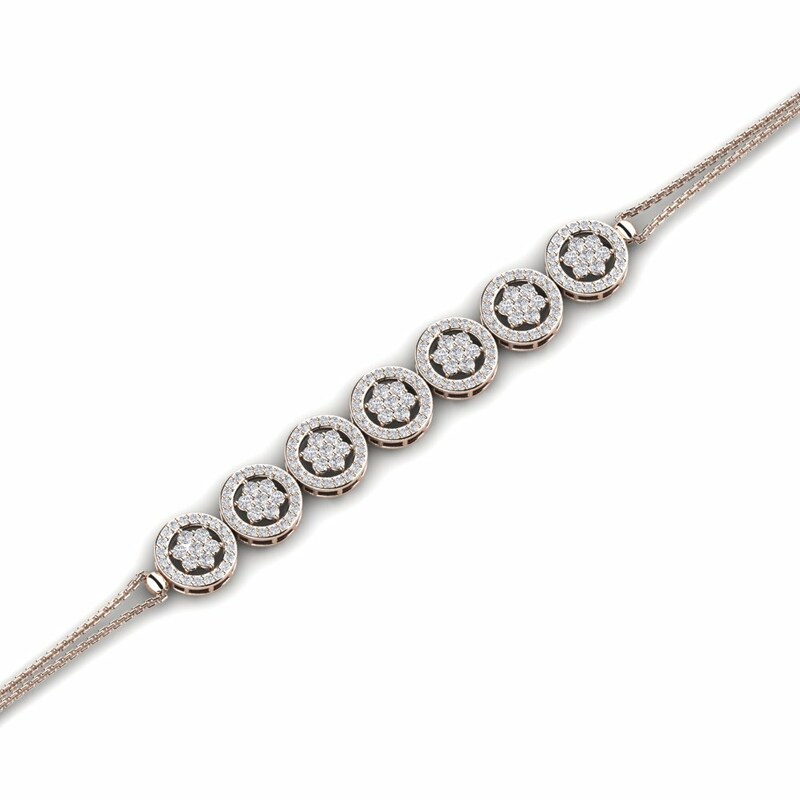 Penney Natural Diamond Rose Gold 4 Prong Friendship Bracelet