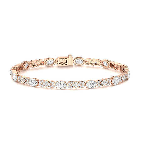 Tifanie Lab Grown Diamond Rose Gold Designer Bracelet