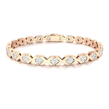 Petronel Lab Grown Rose Gold XO Diamond Tennis Bracelet
