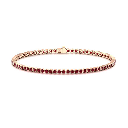 Radella Natural Ruby Rose Gold Bezel Set Gemstone Bracelet