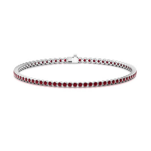 Radella Natural Ruby Bezel Set Gemstone Bracelet