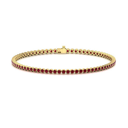 Radella Natural Ruby Yellow Gold Bezel Set Gemstone Bracelet