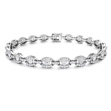 Shelly Natural Platinum Diamond Tennis Bracelet
