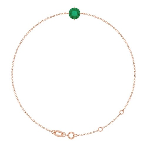 Rosalynd Emerald Rose Gold Claw Set Gemstone Bracelet