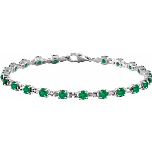 Raea 4.40 Carat Emerald 4 Claw Set Gemstone Bracelet
