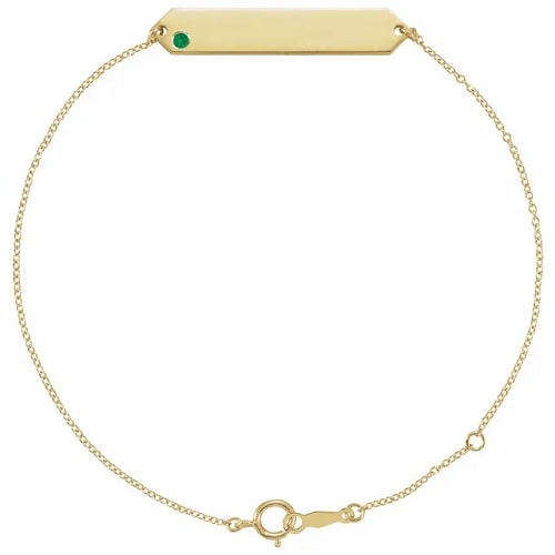 Rossa Emerald Yellow Gold Bezel Set Gemstone Bracelet