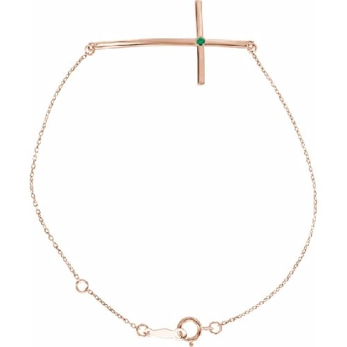 Rycca Emerald Rose Gold 4 Prong Gemstone Bracelet