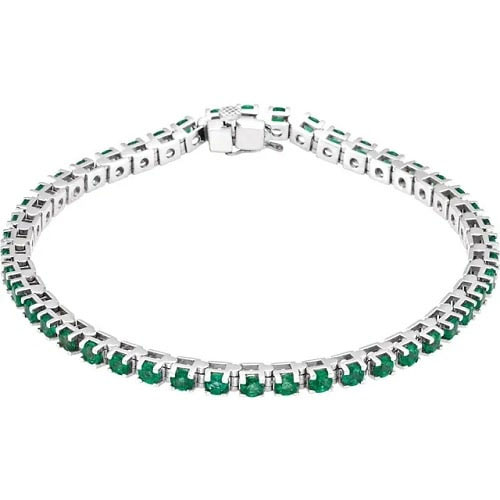 Resa 5.52 Carat Emerald 4 Prong Gemstone Bracelet