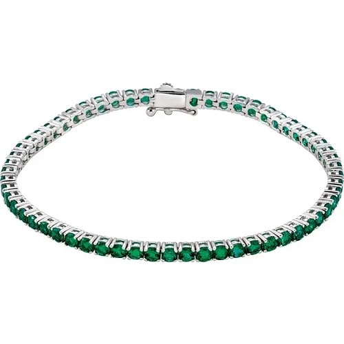 Reverie 7.20 Carat Emerald 4 Prong Gemstone Bracelet