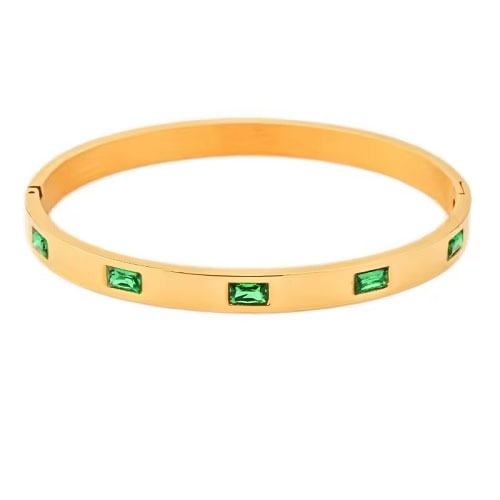 Reyanne Emerald Bezel Set Gemstone Bracelet