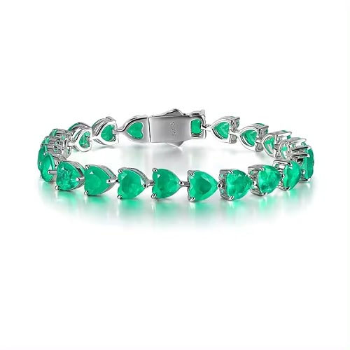 Romilly 15.00 Carat Emerald 3 Prong Gemstone Bracelet