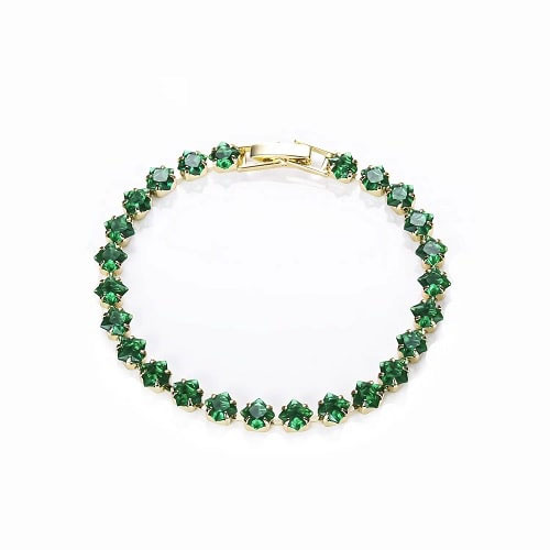Rhylen 5.00 Carat Emerald 4 Prong Gemstone Bracelet
