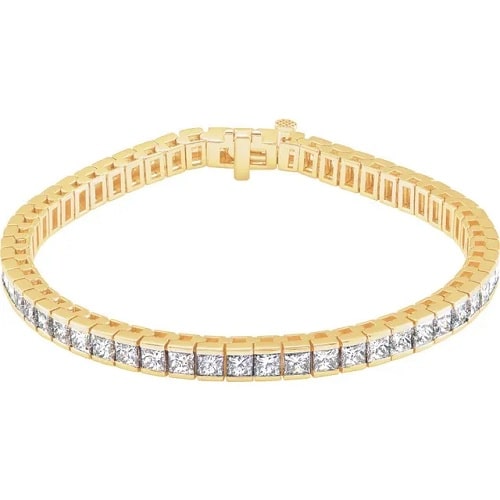 Sarabeth Lab Grown Yellow Gold Channel Set Diamond Tennis Bracelet