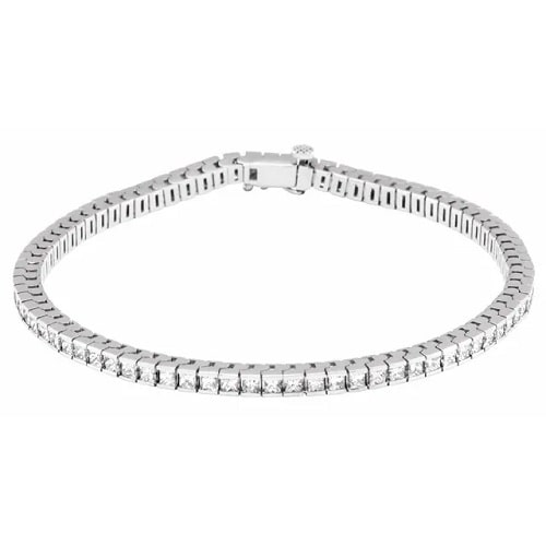 Rosana Lab Grown Silver Channel Set Diamond Tennis Bracelet