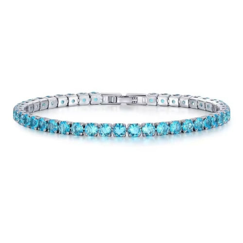 Rubye 5.00 Carat Aquamarine 4 Prong Gemstone Bracelet