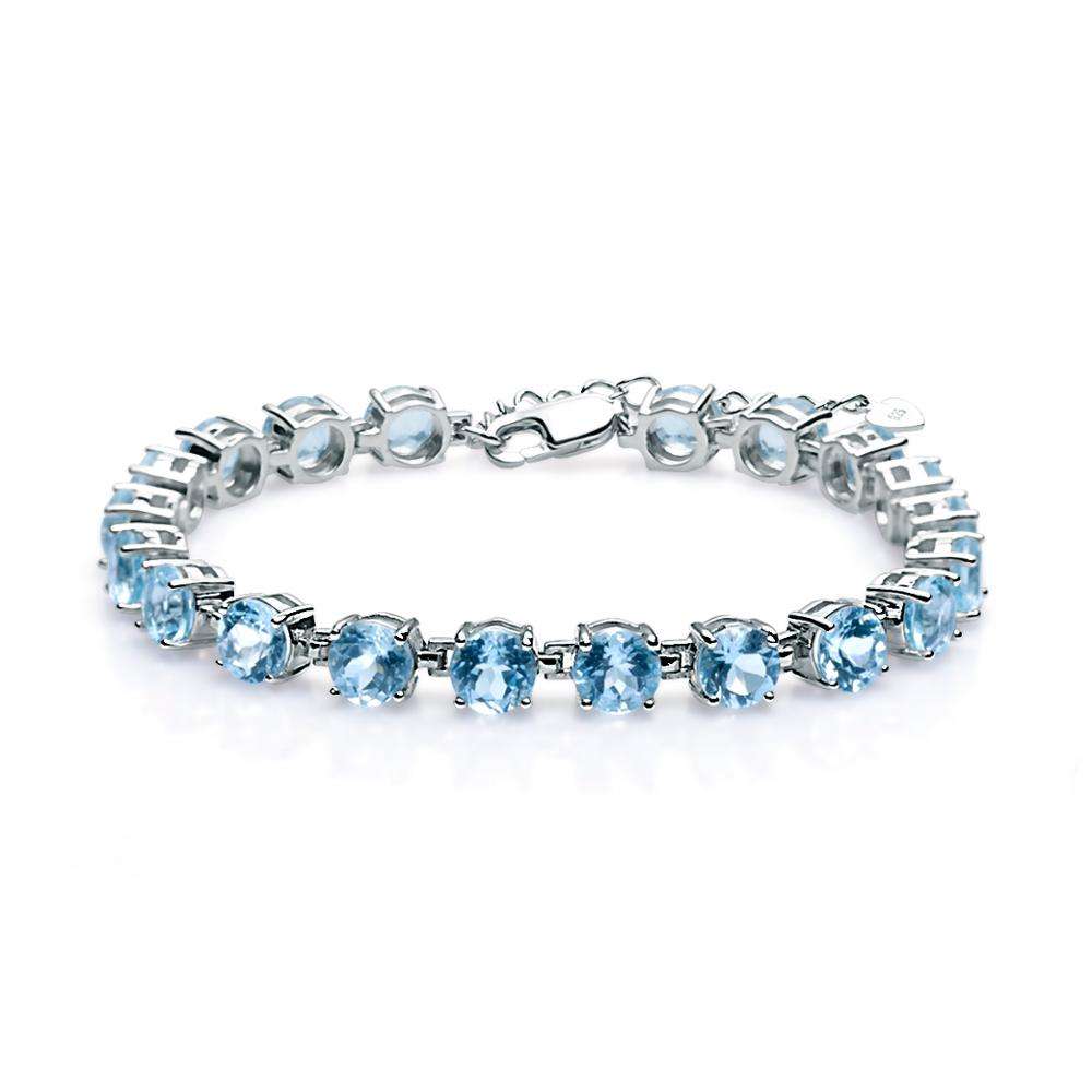 Roanna Aquamarine Rose Gold 4 Prong Gemstone Bracelet