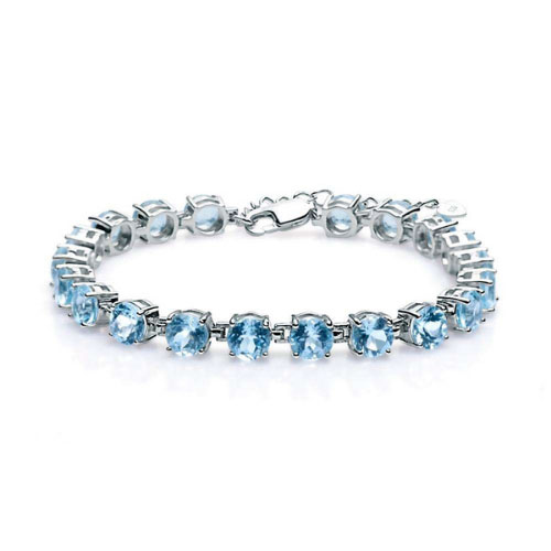 Roanna 7.00 Carat Aquamarine 4 Prong Gemstone Bracelet