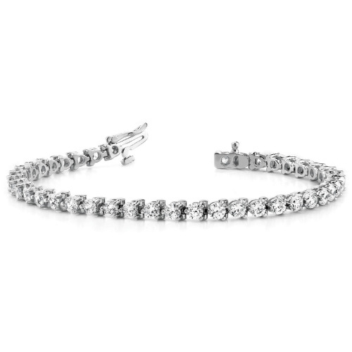 Reyna Natural Diamond Platinum 3 Prong  Bracelet