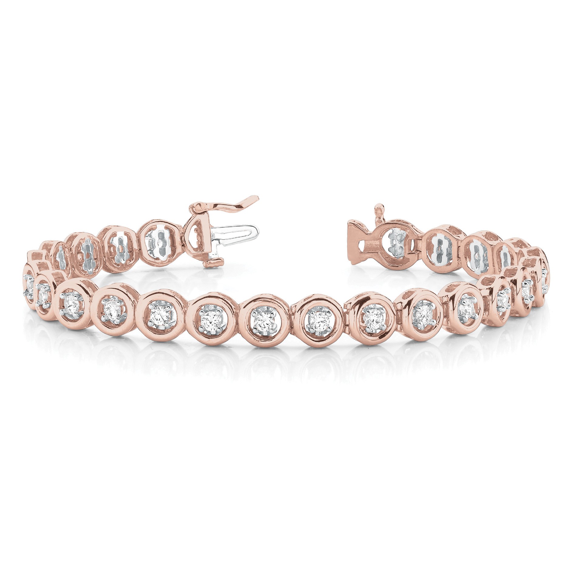 Posey Lab Grown Rose Gold 4 Prong Diamond Tennis Bracelet