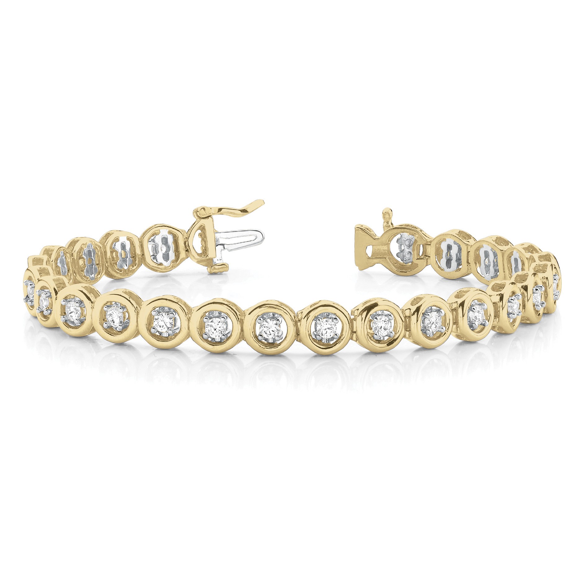 Posey Lab Grown Yellow Gold 4 Prong Diamond Tennis Bracelet