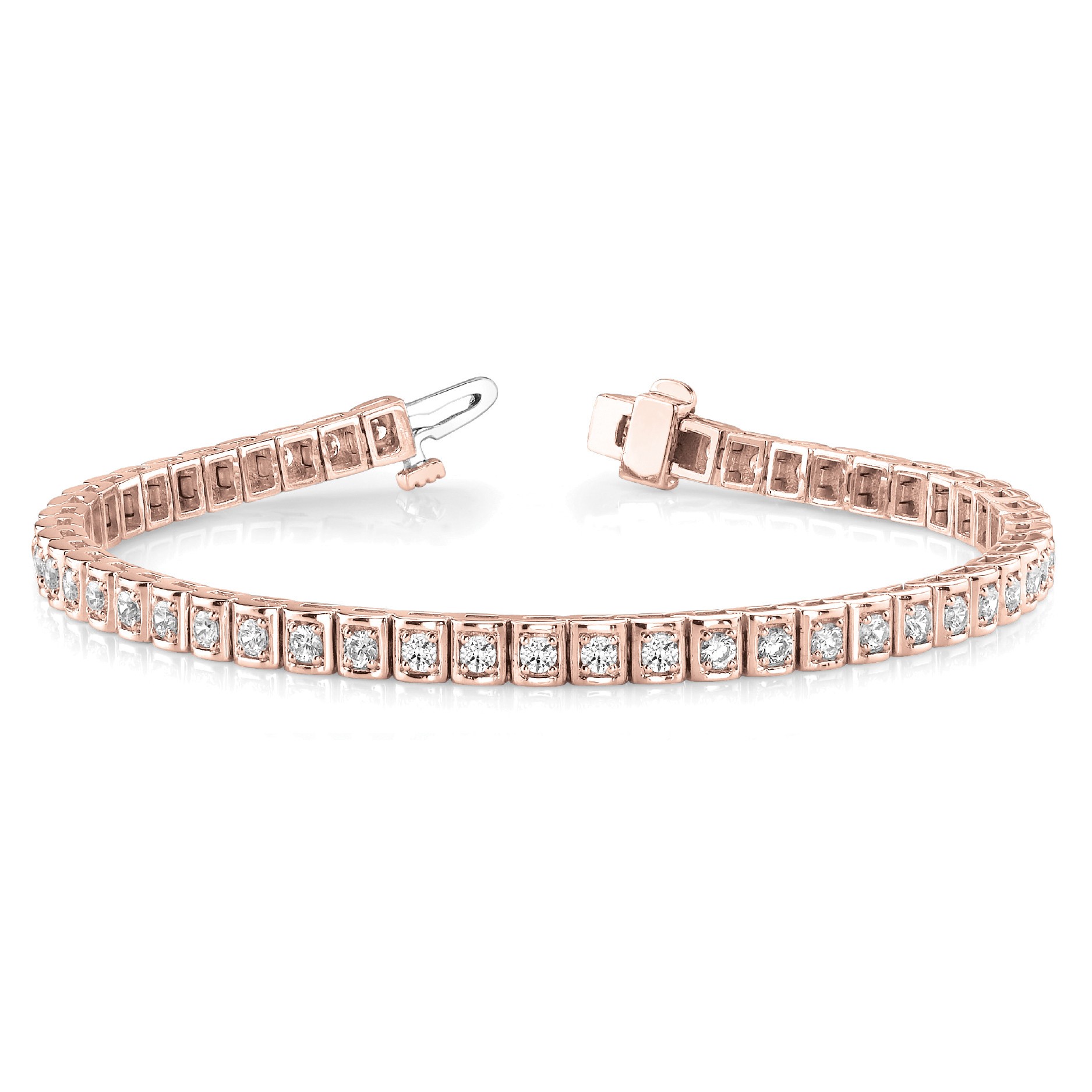 Rosanna Natural Rose Gold 4 Prong Diamond Tennis Bracelet