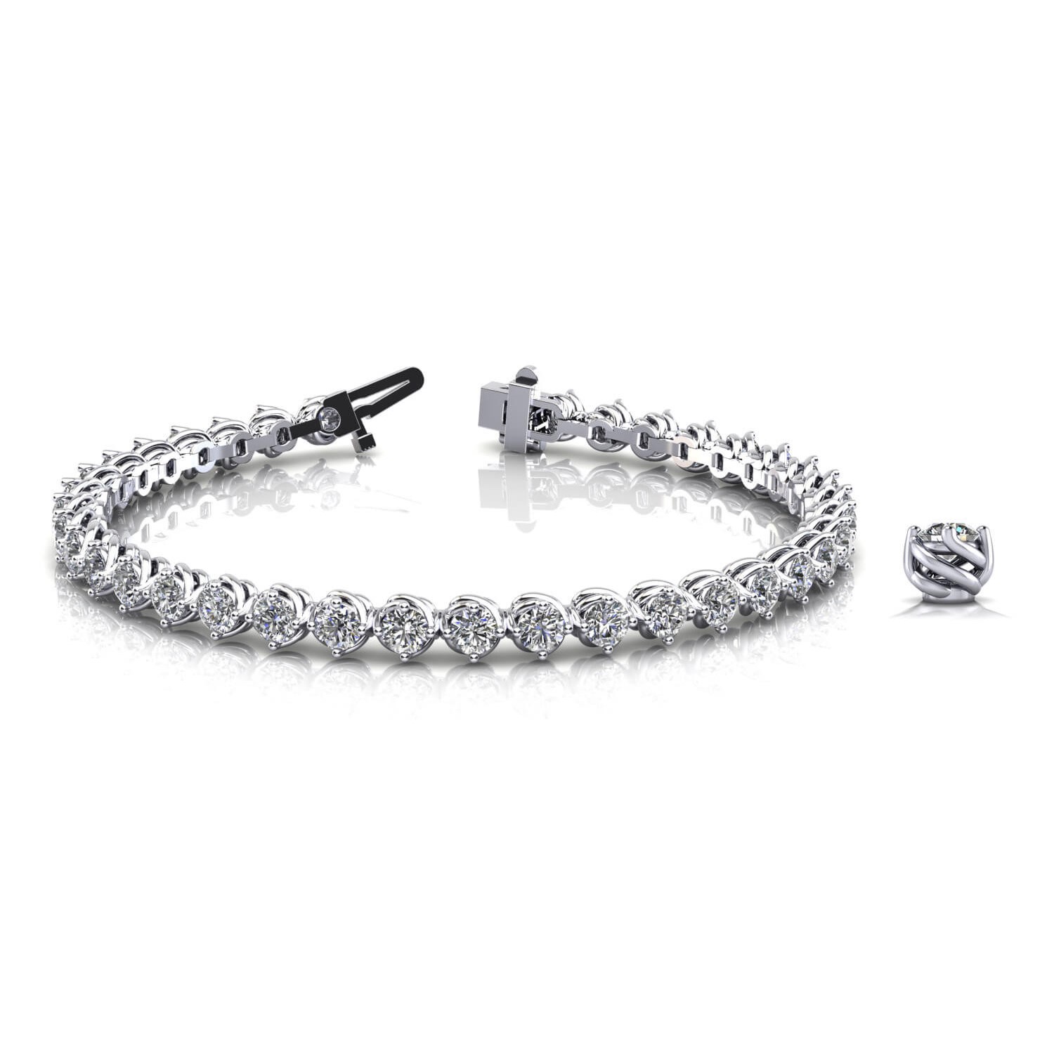 Roxie Natural Rose Gold 4 Prong Diamond Tennis Bracelet
