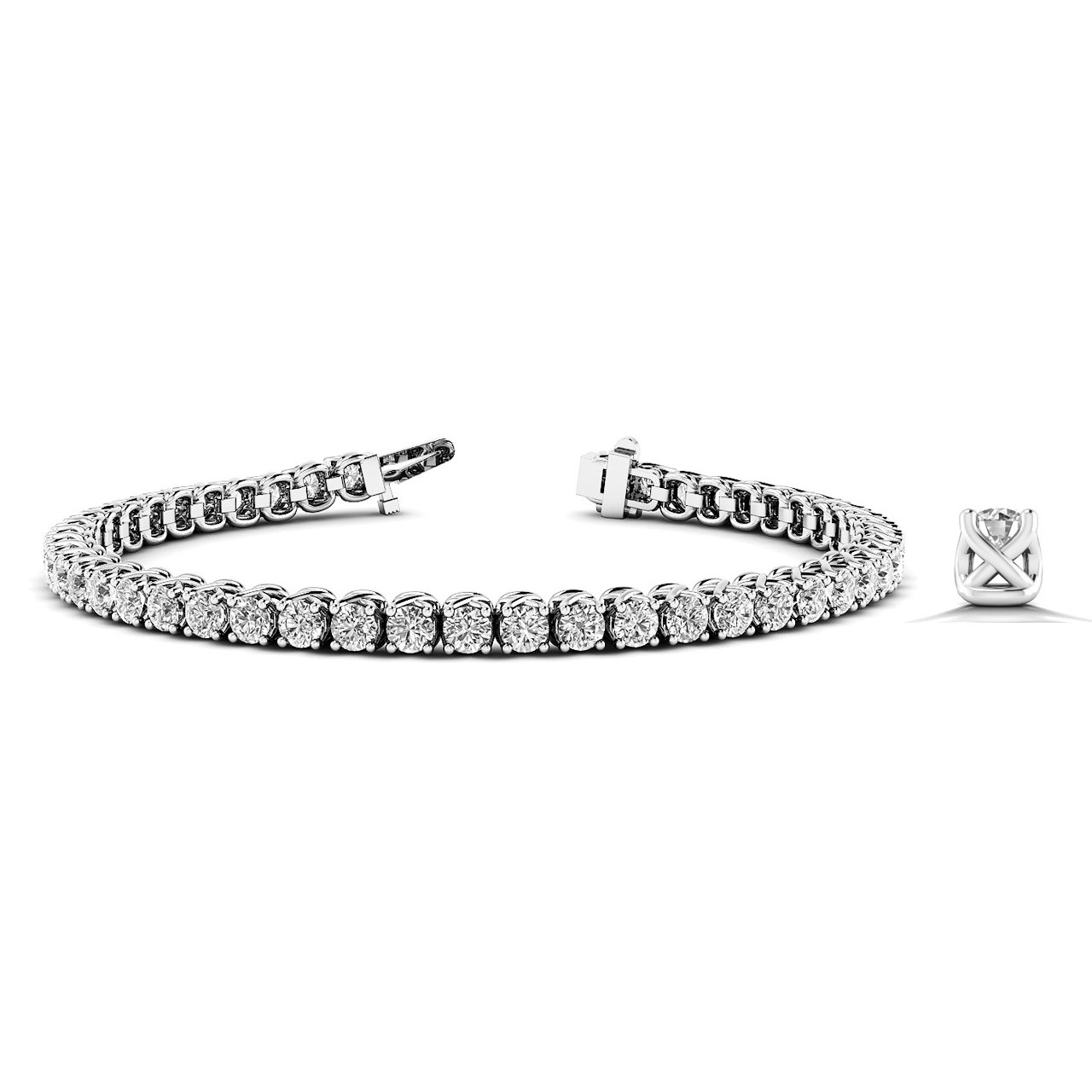 Ricka Lab Grown 4 Prong Diamond Tennis Bracelet