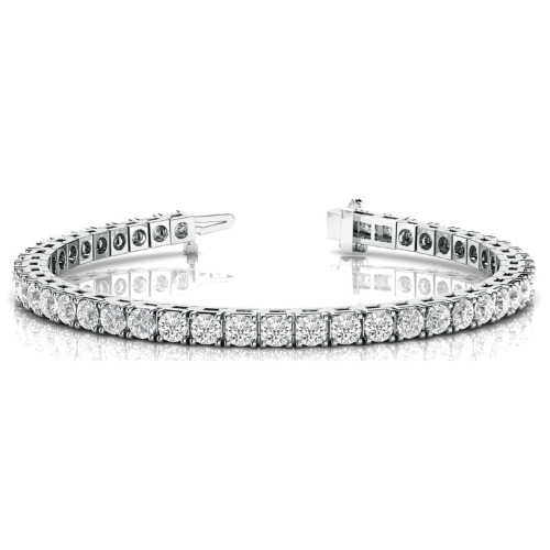 Rainey Natural White Gold 4 Prong Diamond Tennis Bracelet