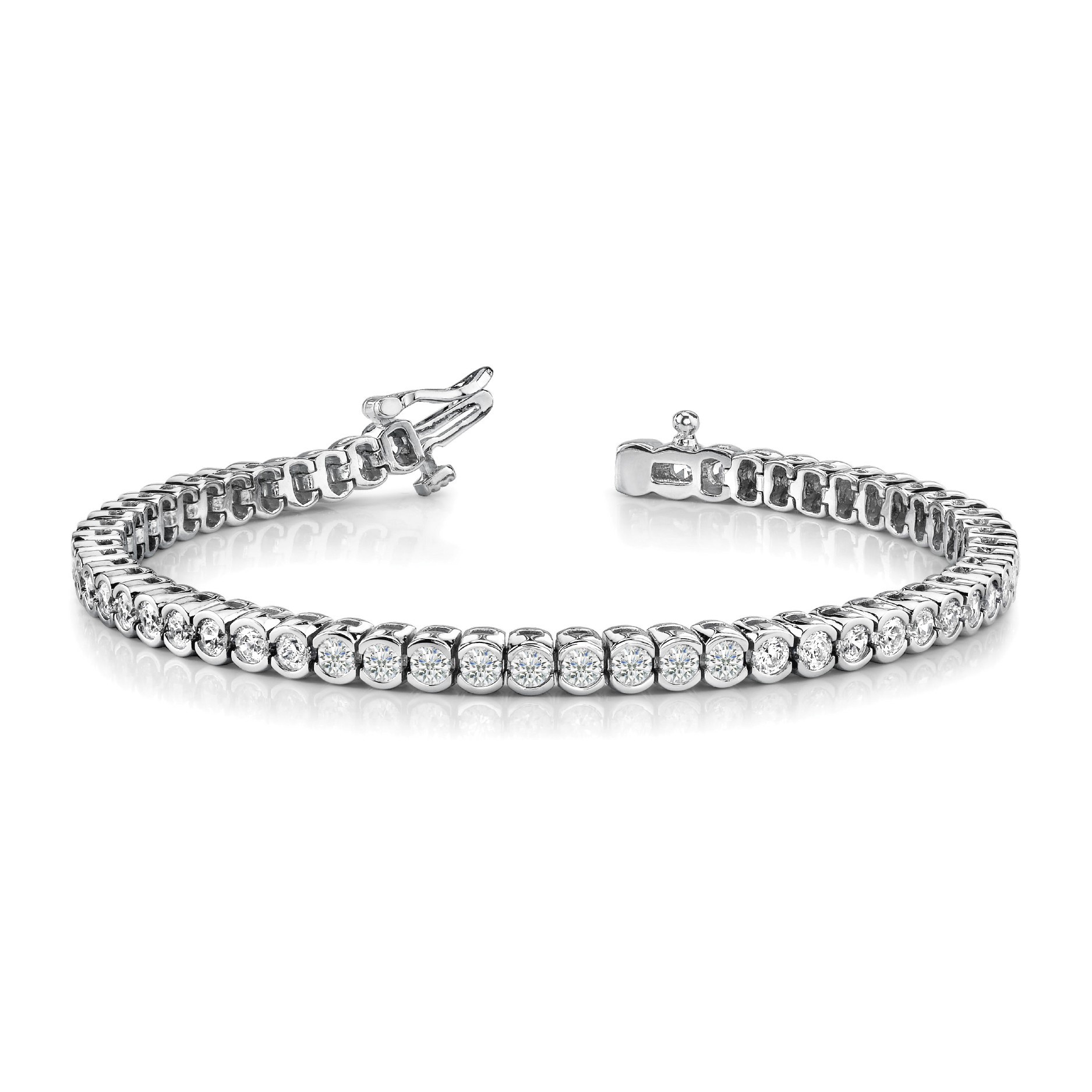 Rayelle 2.00 - 8.00 Carat Natural Semi Bezel Diamond Tennis Bracelet