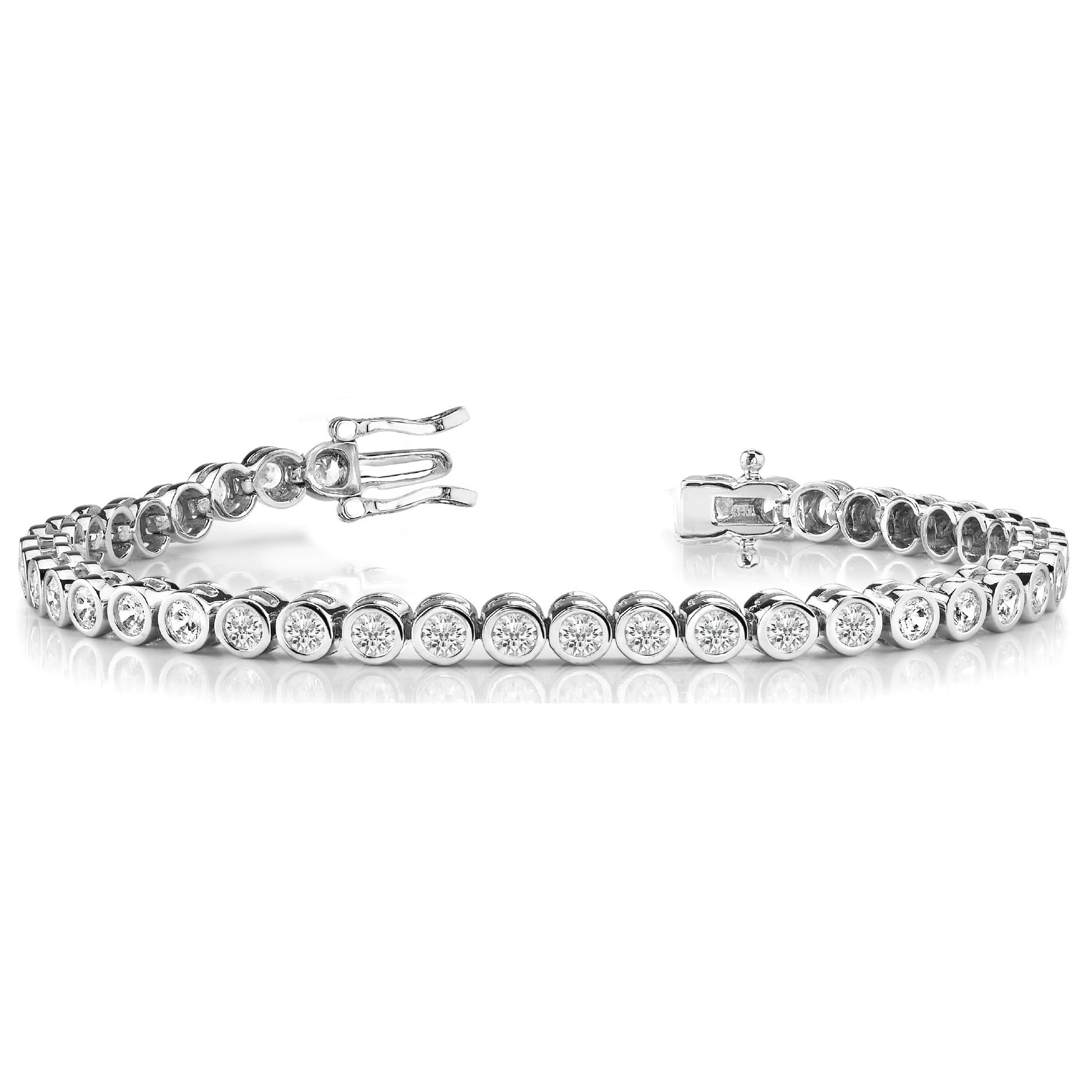 Rainy 2.00 - 8.00 Carat Natural Semi Bezel Diamond Tennis Bracelet