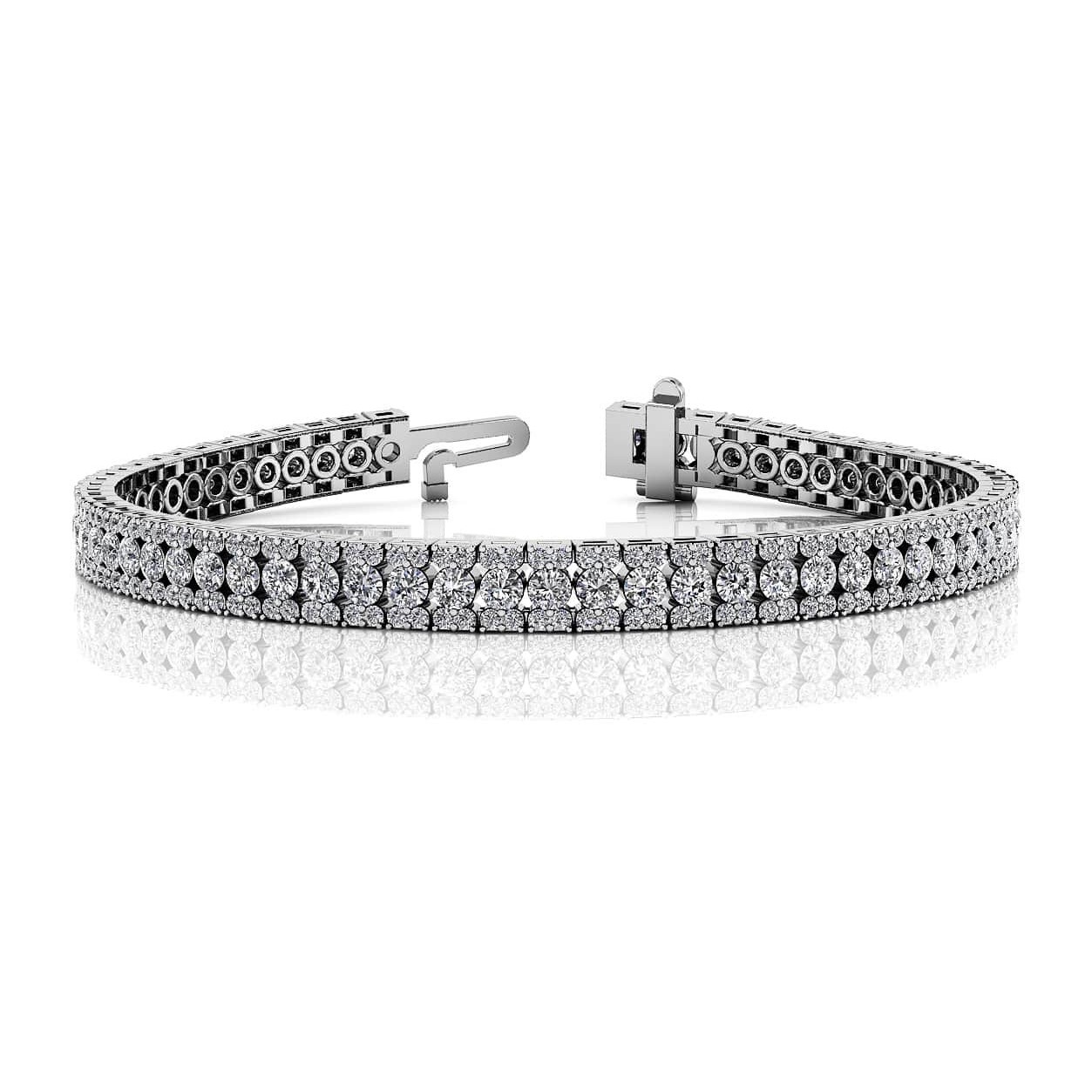 Summerr Natural Diamond Rose Gold Prong Set Multi Row Tennis Bracelet