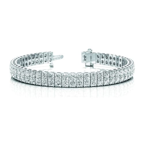 Stonilda Natural Diamond White Gold 4 Prong Multi Row Tennis Bracelet