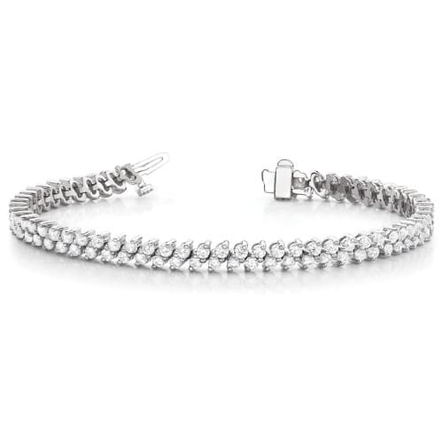 Sucga Natural Diamond White Gold Prong Set Multi Row Tennis Bracelet