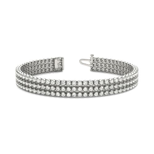Starli Natural Diamond White Gold 4 Claw Set Multi Row Tennis Bracelet