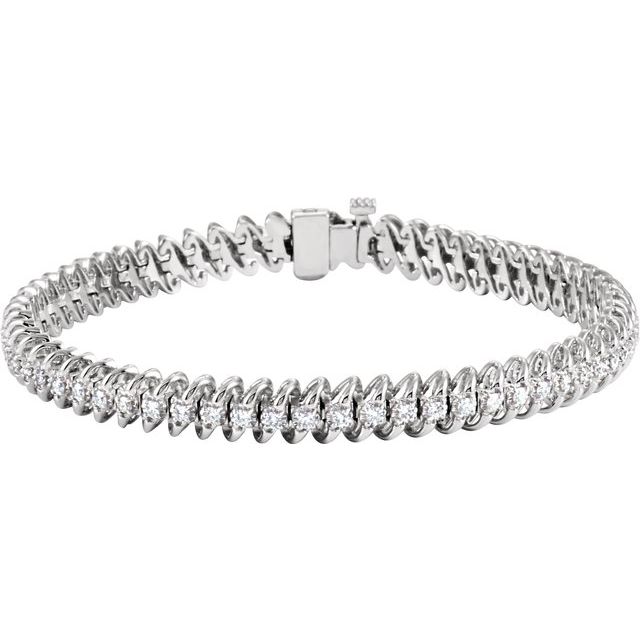 Rebeca Natural Yellow Gold S Link Diamond Tennis Bracelet