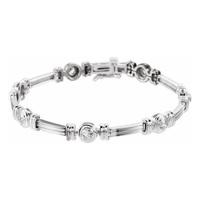 Rilynn Lab Grown Yellow Gold Bezel Set Diamond Tennis Bracelet
