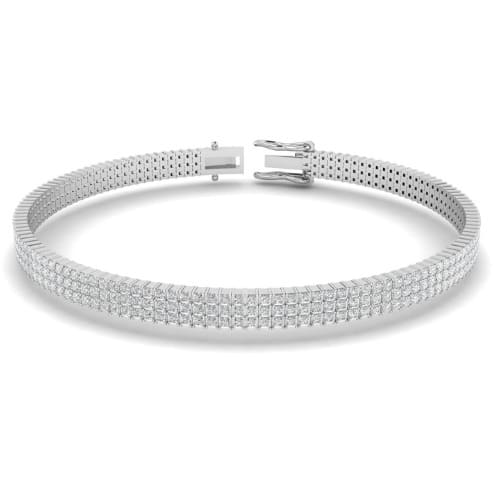Summerset Natural Diamond White Gold Prong Set Multi Row Tennis Bracelet