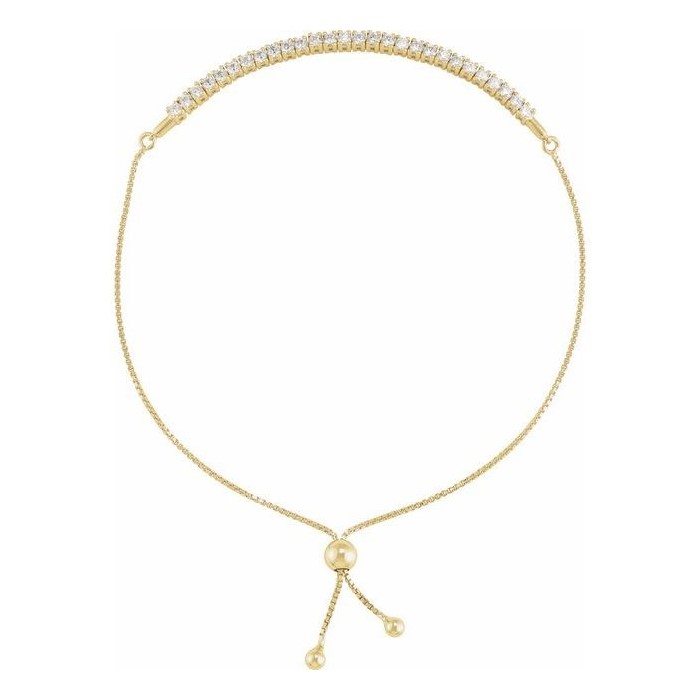 Patali Natural Diamond Yellow Gold 4 Prong Friendship Bracelet